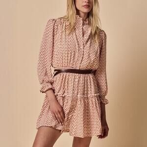 The Shirt Rochelle Behrens Maxwell Dress in Tan Hearts Size S